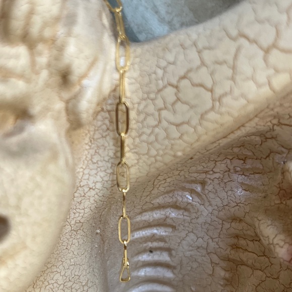 New Dainty Solid 14K Gold paperclip Chain Necklace 7” or 8” inches - Picture 5 of 7